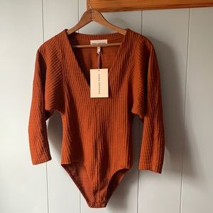 Mara Hoffman Mariana bodysuit rust organic cotton